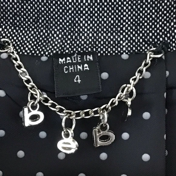 bebe BLACK AND WHITE RETRO STYLE CROPPED BLAZER - Picture 4 of 4